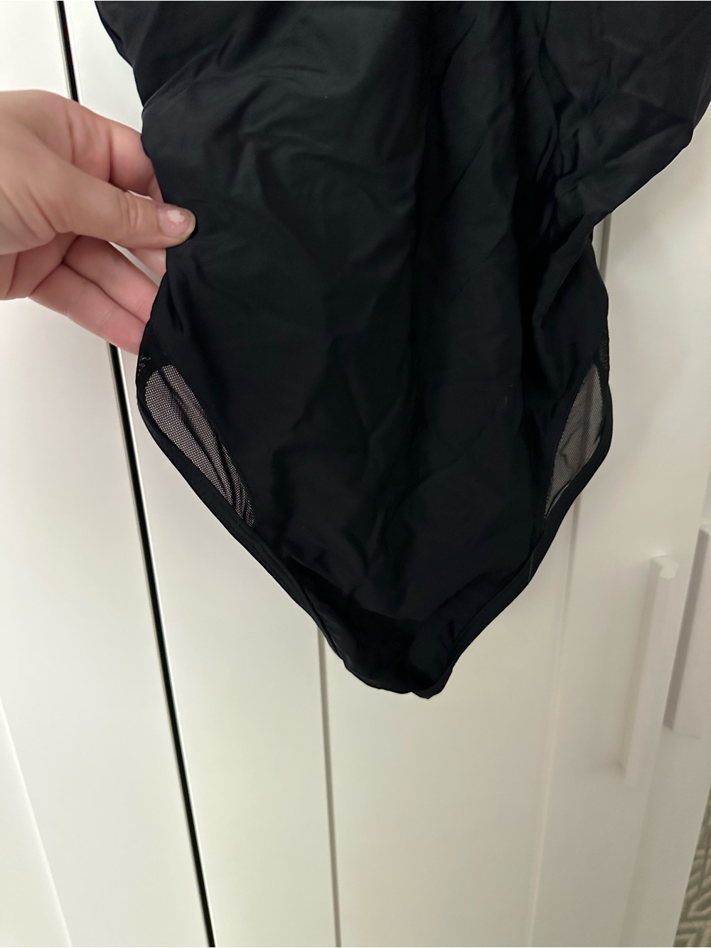 Cupshe Black One-Piece Swimsuit with Sheer V-Neck and Hips - Picture 2 of 4